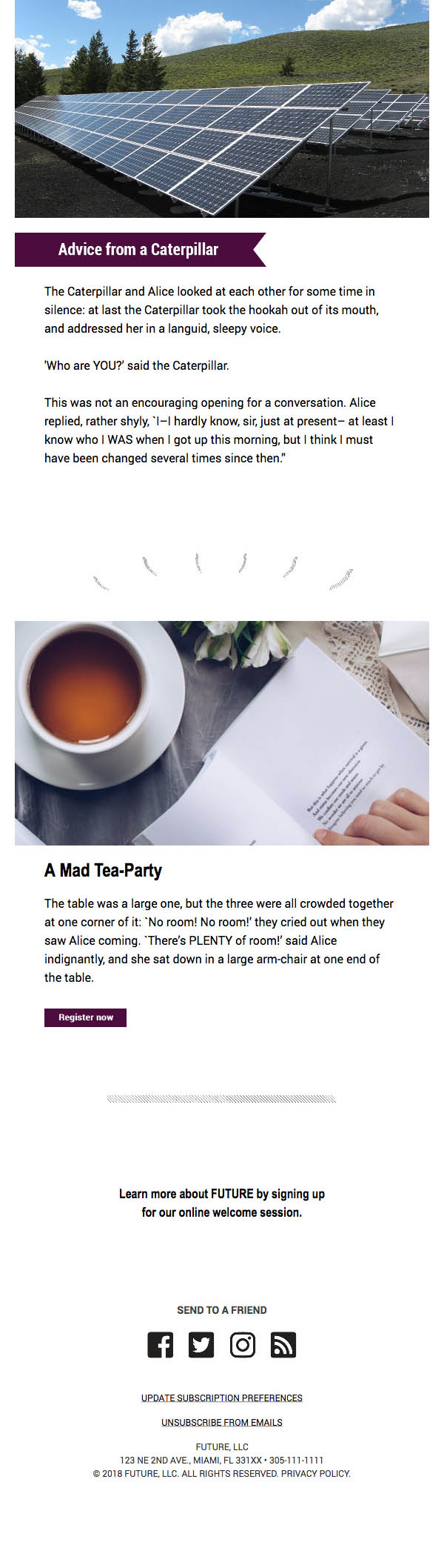 mobile view of email design bottom portion by Katherine Delorme