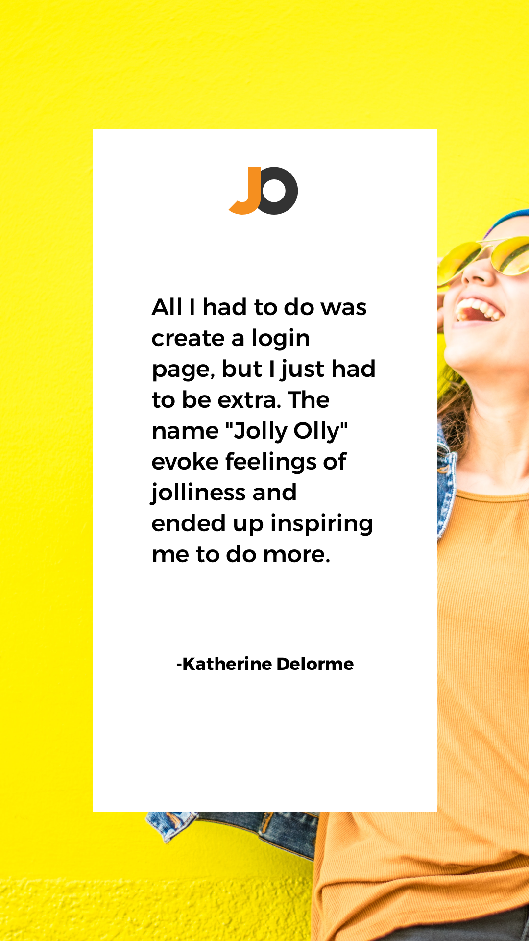 Instagram story template for design Jolly Olly. With background story on the project. By Katherine Delorme.